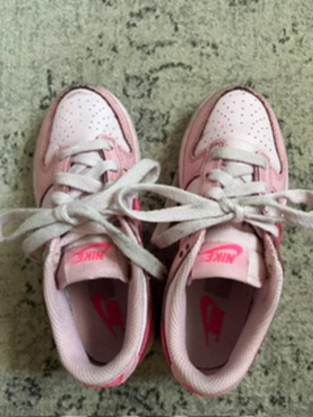 🧡3/$15 NIKE Dunk Low Triple Pink Sneakers Girls 12c